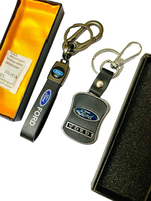 GKM Ford Car chrome & stripped combo set keychain for cars Key Chain