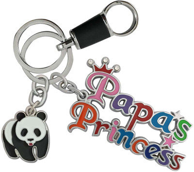 HANDSOME ISK Multicolor Papa Princess stylish black Locking Hook with Panda Key Chain