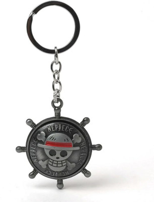 Deethyas Fashion One Piece Luffy Logo Jolly Roger Beautiful Rotating Metal Keychain Key Chain