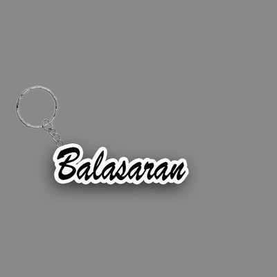 SY Gifts SYG Balasaran Name Keychain White And Black Key Chain