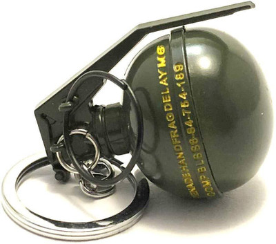 gtrp Top_PUBG Game Battleground Hand Frag Grenade Green Colour Metal Keychain Keyring Key Chain