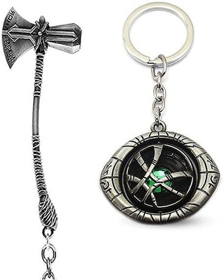 BBG NEW_Avengers Superhero Weapon Thor Axe & Eye of Agomotto keychain key ring Key Chain