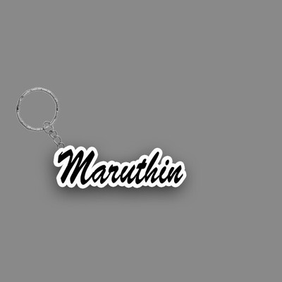 SY Gifts SYG Maruthin Name Keychain White And Black Key Chain