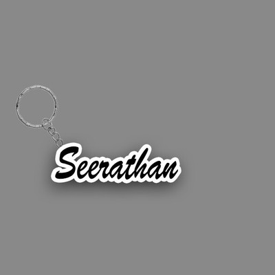 SY Gifts SYG Seerathan Name Keychain White And Black Key Chain