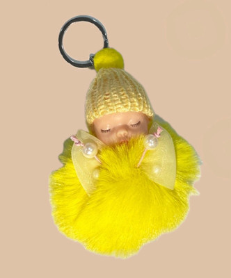 SHRI JI Cute Sleeping Baby Doll Keychain Yellow Key Chain