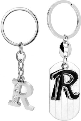 Meeko.com combo Alphabet R Metal key ring for Car Bike Men Women R Key Chain