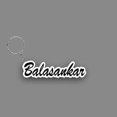SY Gifts SYG Balasankar Name Keychain White And Black Key Chain