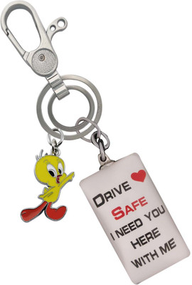 SHOKY LOOKS 3D Design Drive Safe Multi Color Good Quality Hanging Lock With Yellow Tweety Key Chain