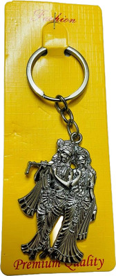 GKM Shri Radhe Krishna metal premium quality keychain Key Chain