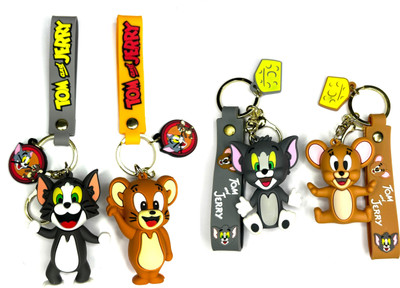 FLAMBE Tom and Jerry 3D Keychain Key Chain Pack Of 4 Key Chain