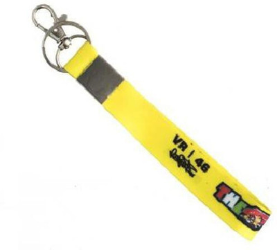 Meeko.com Fabric Yellow Vr46 Logo Id Tag Locking Hook Keychain Key Chain