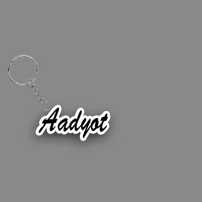 SY Gifts SYG Aadyot Name Keychain White And Black Key Chain