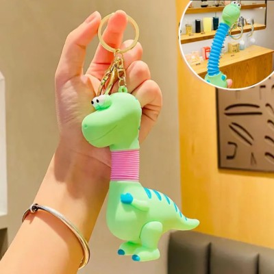 Mubco Stretching Neck Dinosaur 3D Keychain Cute Kawaii Funny Cartoon Animal Toys Gift Key Chain