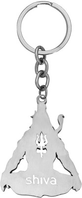 M Men Style Shiva Silver Steel Keychain Elegant Lord Shiva Design Key Ring SKey2025525 Key Chain