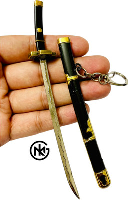 GKM Anime Unsharped Samurai Katana Keychain & Scabbard zoro Demon Slayer (Type - 41) Key Chain