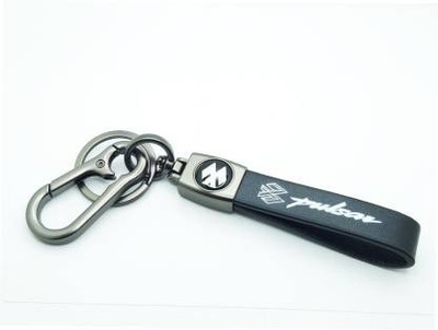 hurrio Stylish Key Chain for Car Bike Black Leather Keychain Key Ring Key Chain