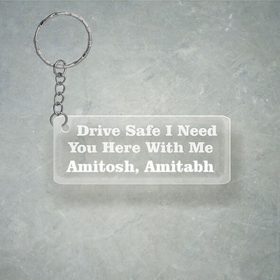 SY Gifts Drive SafeDesign With Amitosh, Amitabh Name Key Chain