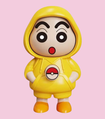 AirSoft Cartoon Shinchan Desk Collectible Funny Cute Expression Change Yellow Hoodie Toy Key Chain