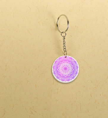 Special Trend Hub Whimsical Mandala: Printed Round Keychains Pack of 2 Key Chain