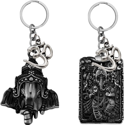 The Men Gift Lord Ganesha Om Metal Key Ring Keychain for Car, Bike & Office Shivkey618-609 Key Chain