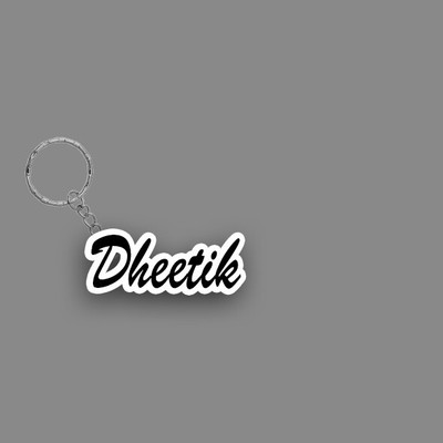SY Gifts SYG Dheetik Name Keychain White And Black Key Chain