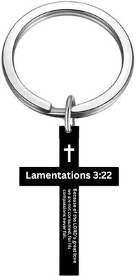 Sullery Bible Verse Keychain Christian Cross Black Lamentations 3:22 SulleryKey202575 Key Chain
