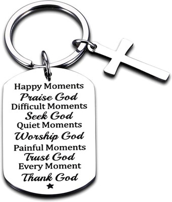 Sullery Religious Cross Happy Moments Praise God Keychain SulleryKeyS5 Key Chain