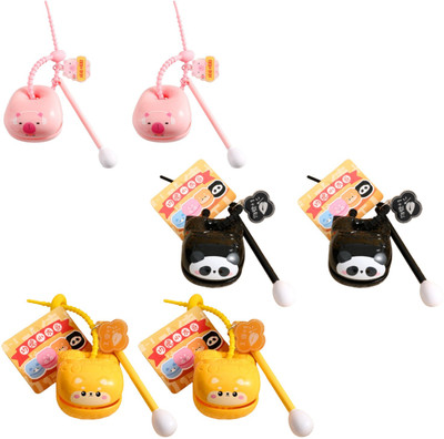 TLISMI Cute 3D Unique Cartoon Small Wooden Fish Decompression Keychain (Pack of 6) Key Chain