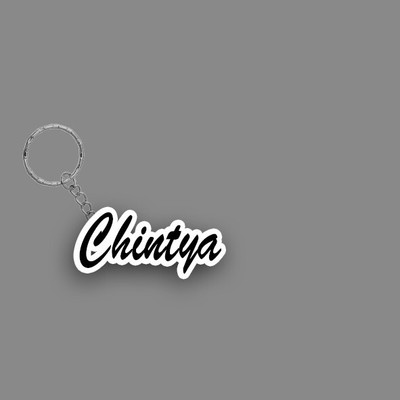 SY Gifts SYG Chintya Name Keychain White And Black Key Chain
