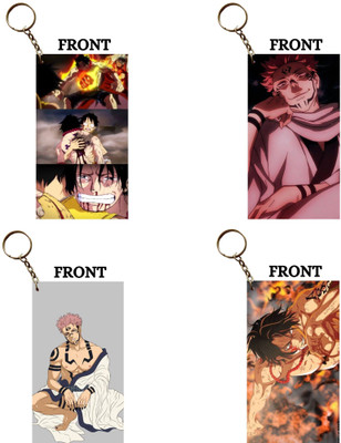 Hariyaali Enterprises LLP END OF ACE × SUKUNA Unique Style 4 pcs Combo Key Chain