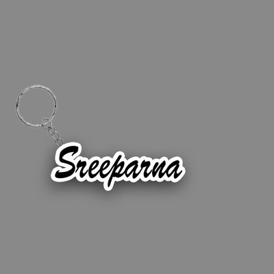 SY Gifts SYG Sreeparna Name Keychain White And Black Key Chain
