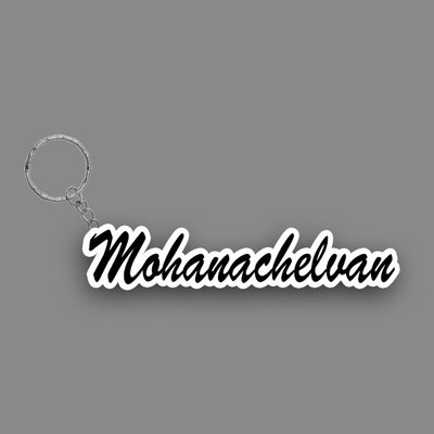 SY Gifts SYG Mohanachelvan Name Keychain White And Black Key Chain