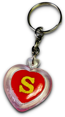 swagtreg Alphabet S Letter Heart Shaped Keychain – Elegant keyring for Keys, Bags Key Chain