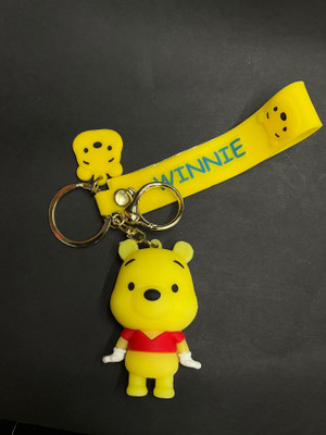 sky enterprises 3D Rubber keychain 3D cute pooh Keyring, Yellow colour Key Chain