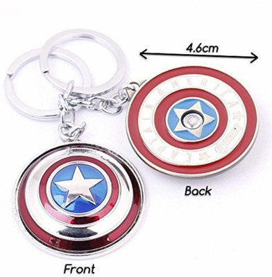 gtrp A-Captain America Rotatable Shield/Marvel Avengers/Superhero Bronze Metal Key Chain