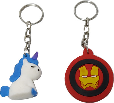 heeva creation Cute Unicorn And Heroes 2 Keychain Combo Of 2 Piece. Key Chain
