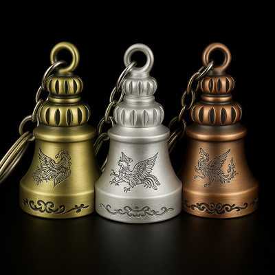 ABEL Combo of 3 Guardian Bell Keychain Tibetan Keychain Key Chain