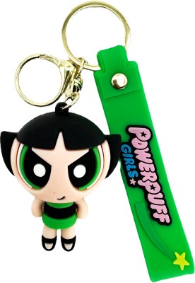 Buko Cartoon Silicone 3D Character Cute Figure Power Puff Girl(Buttercup) Key Chain