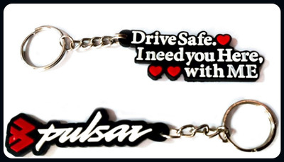 Meeko.com Keychain-Pulsar with Drive safe Rubber bike key chain 01-A Key Chain