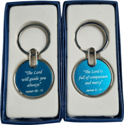 BLESSINGS Bible Verse Blue 4 Key Chain