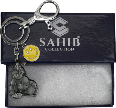 Sahib Collection Laddu Gopal With Smiley Keychain P Hook - Grey Pack-1 Key Chain