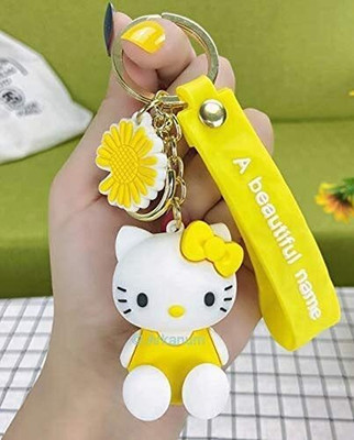 gtrp Hello Kitty Yellow Colour Keychain with Hook & Strap Key Chain