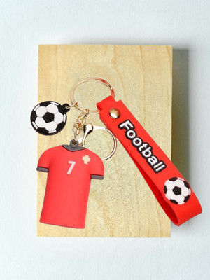 Shine N Sober Ronaldo red Jersey Silicone Keychain Key Chain