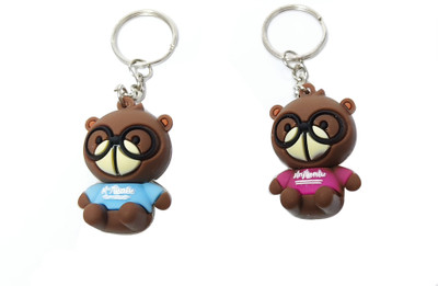 heeva creation Cute Teddy 3D KeyChain Combo Set Of 2.(Multi colour).2 Piece Key Chain