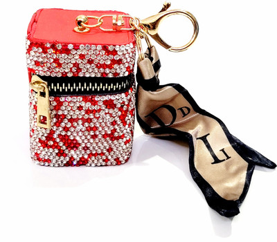 ADOREAL Keychain For Girls Black Color Stone Studded Key Chain