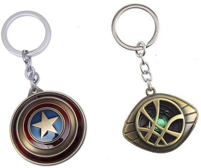 Jainsburys Combo of Captain America Rotating & Doctor Eye Rotating keychain Key Chain