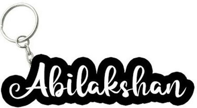 Prihit NEW_Abilakshan Black White Name Keychain Key Chain