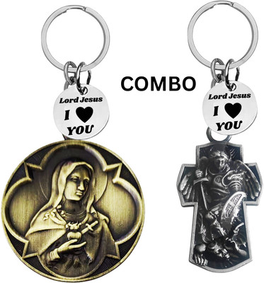M Men Style Lord Jesus Keychain Combo– Sacred Heart Religious Keyring Set SkeyCom627-652 Key Chain