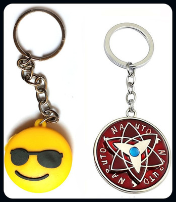 Meeko.com Spinning naruto and Smiley key chain for men and women-A Key Chain