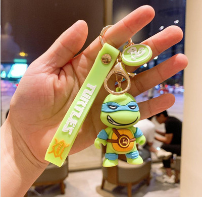 GKM Ninja Turtles Leonardo Teenage Mutant 3D pvc keychain for men/woman Key Chain